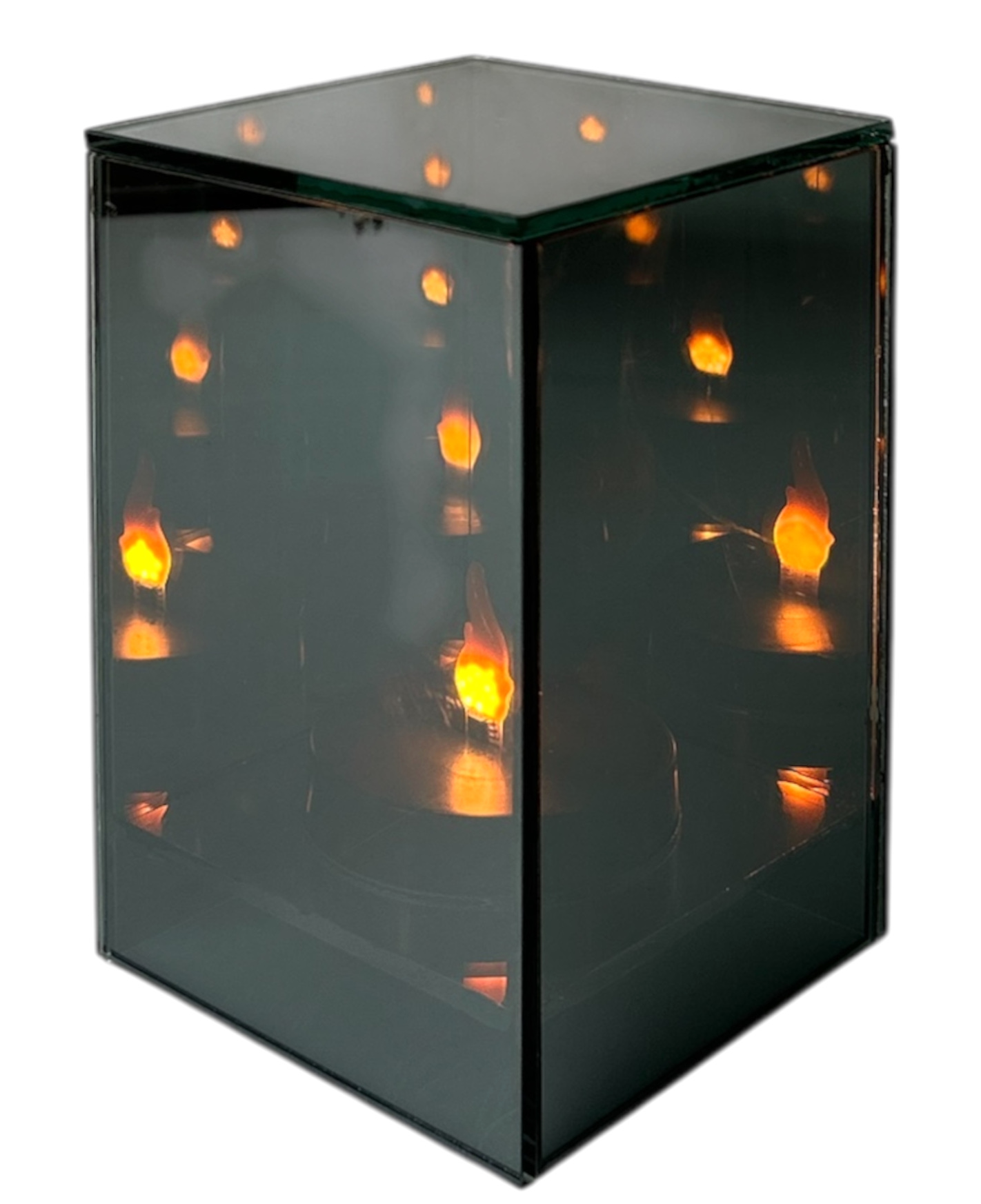 Lampion lustrzany LED kwadrat 10x10x15 cm - zdjęcie 3