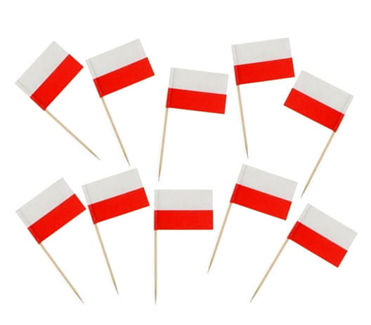 Flaga Polski - wykałaczka Flaga Polski na wykałaczce – opakowanie 100 sztuk to p