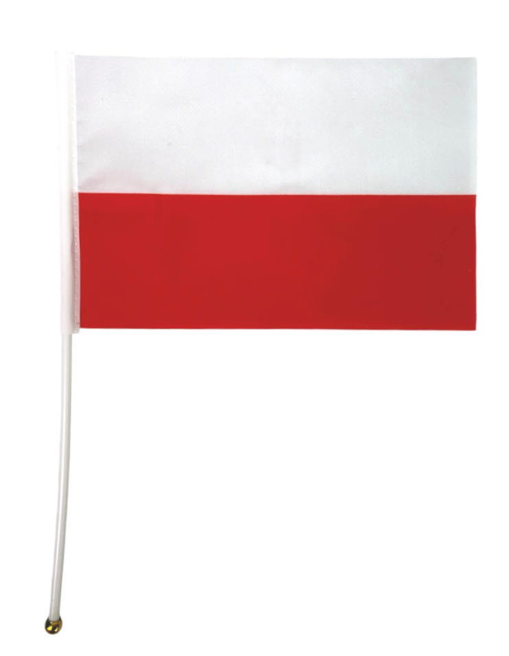 Flaga Polski 14x21 cm z rurką